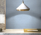 Woven Texture Blue New Touch Wallpaper by Galerie — roomshot 2