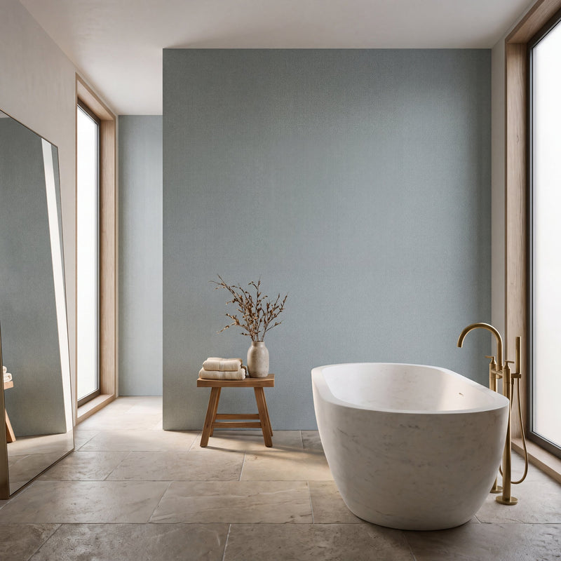 Interlace Blue New Touch Wallpaper by Galerie — roomshot 1