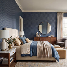 Worn Tile Blue / Silver Grey New Touch Wallpaper by Galerie — roomshot 1