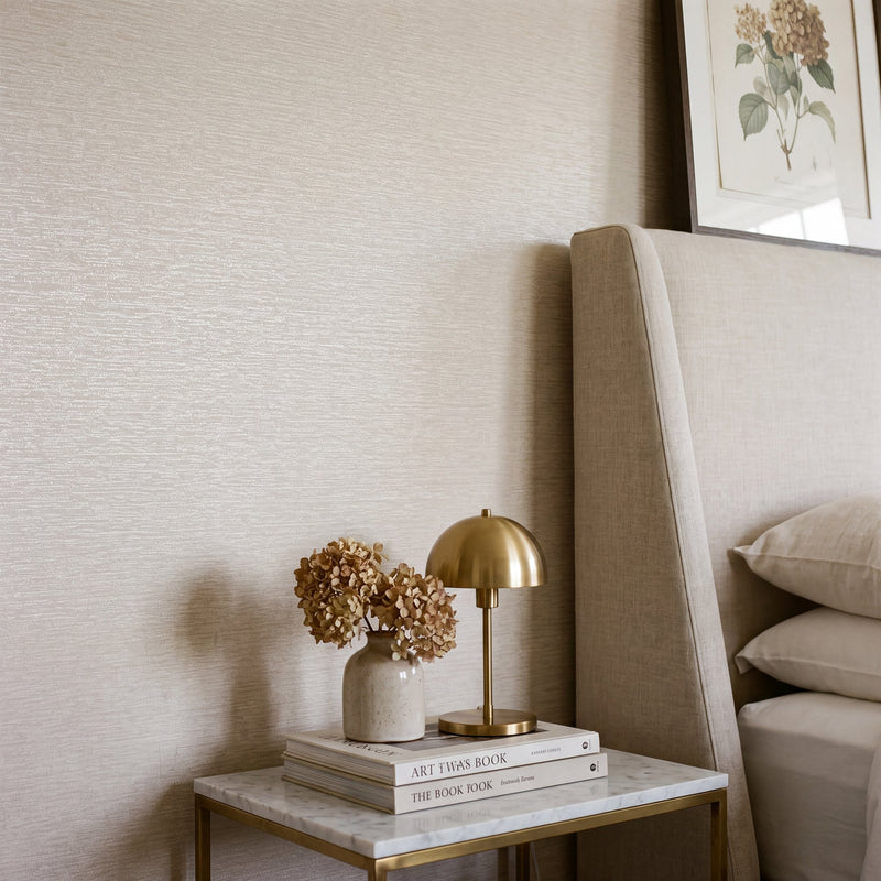 Banded Dot Beige / Silver Grey New Touch Wallpaper by Galerie — roomshot 1