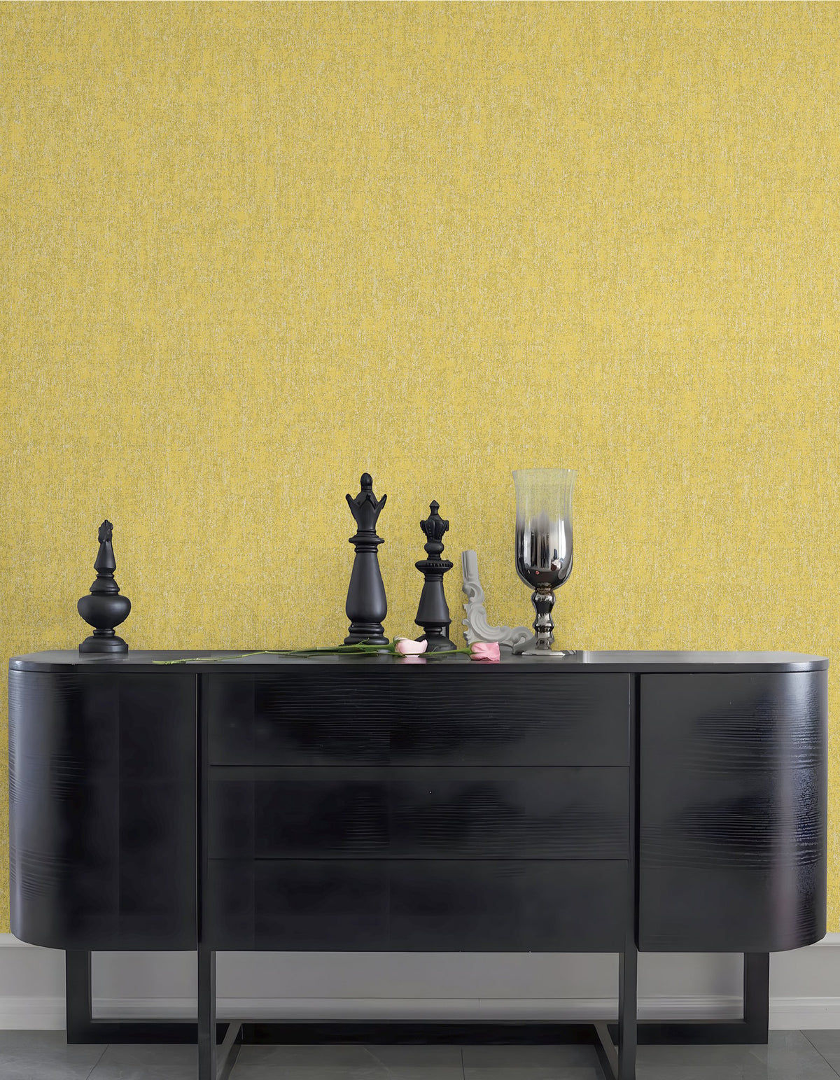 Mottled Specks Yellow New Touch Wallpaper by Galerie — roomshot 2
