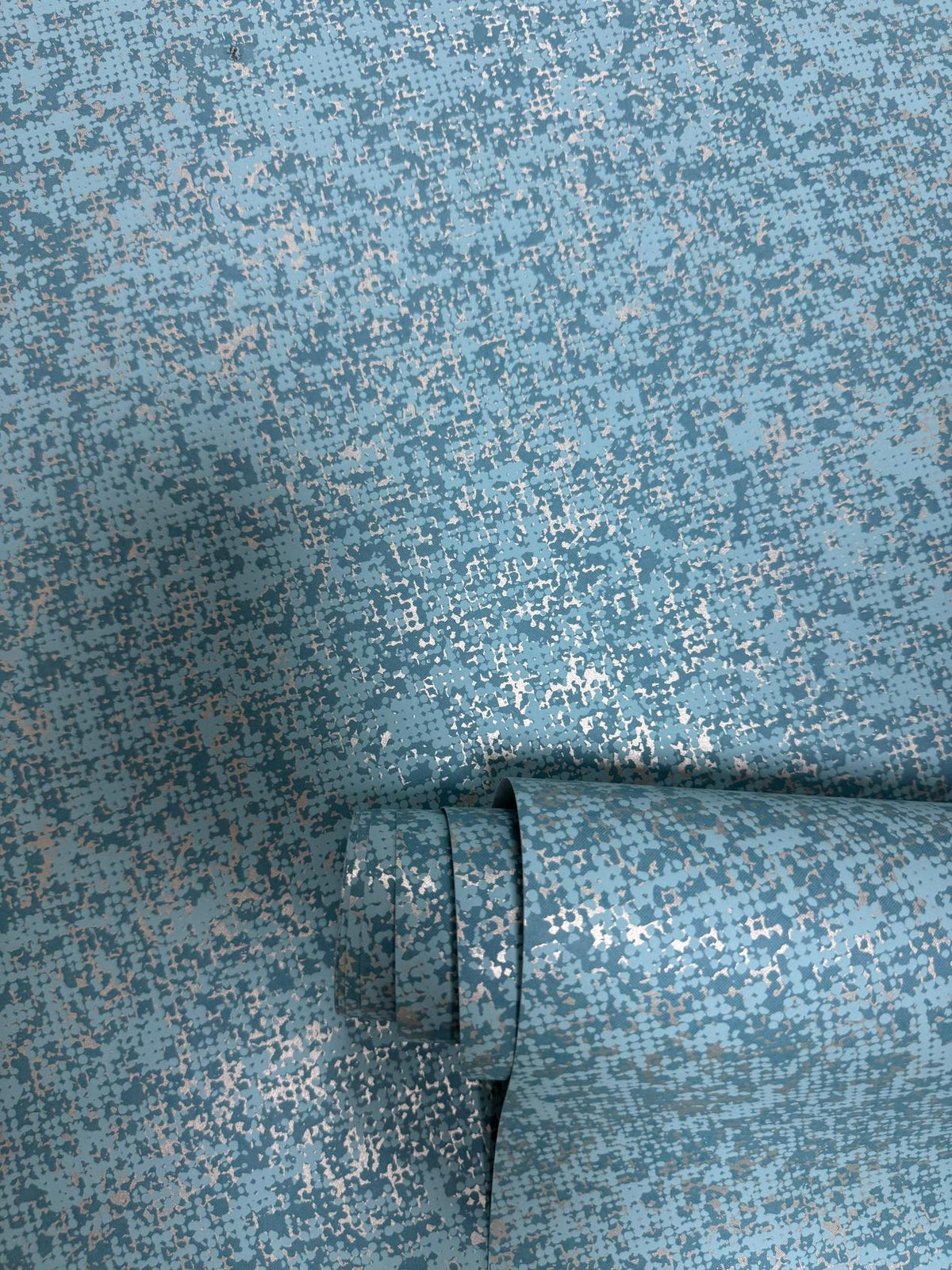 Scatter Blue / Silver Grey New Touch Wallpaper by Galerie — roll shot
