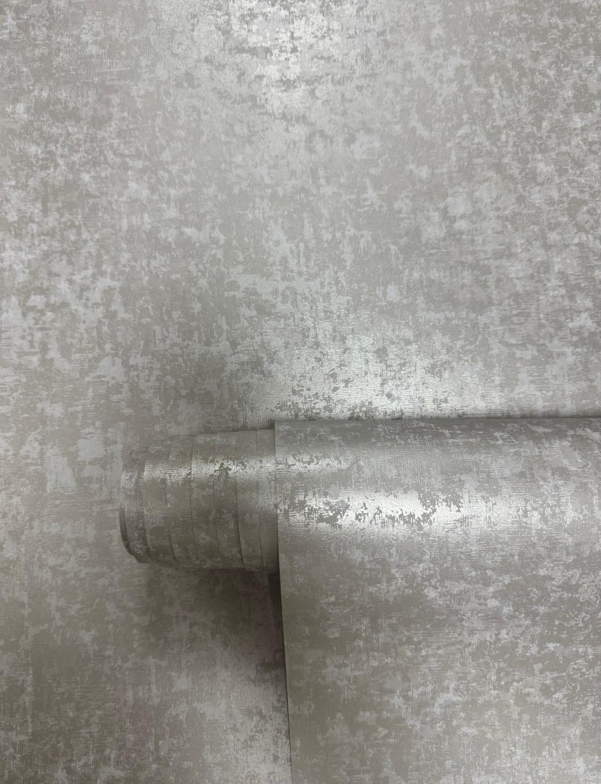Scratched Plaster Silver Grey New Touch Wallpaper by Galerie — roll shot