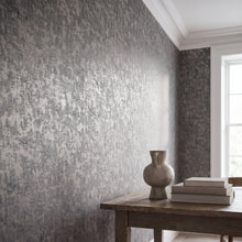 Scratched Plaster Bronze Brown / Black New Touch Wallpaper by Galerie — roomshot 1