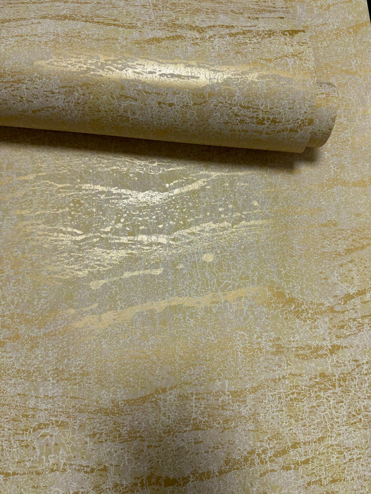 Ripple Yellow / Gold New Touch Wallpaper by Galerie — roll shot