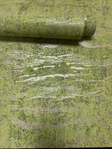 Ripple Green / Gold New Touch Wallpaper by Galerie — roll shot