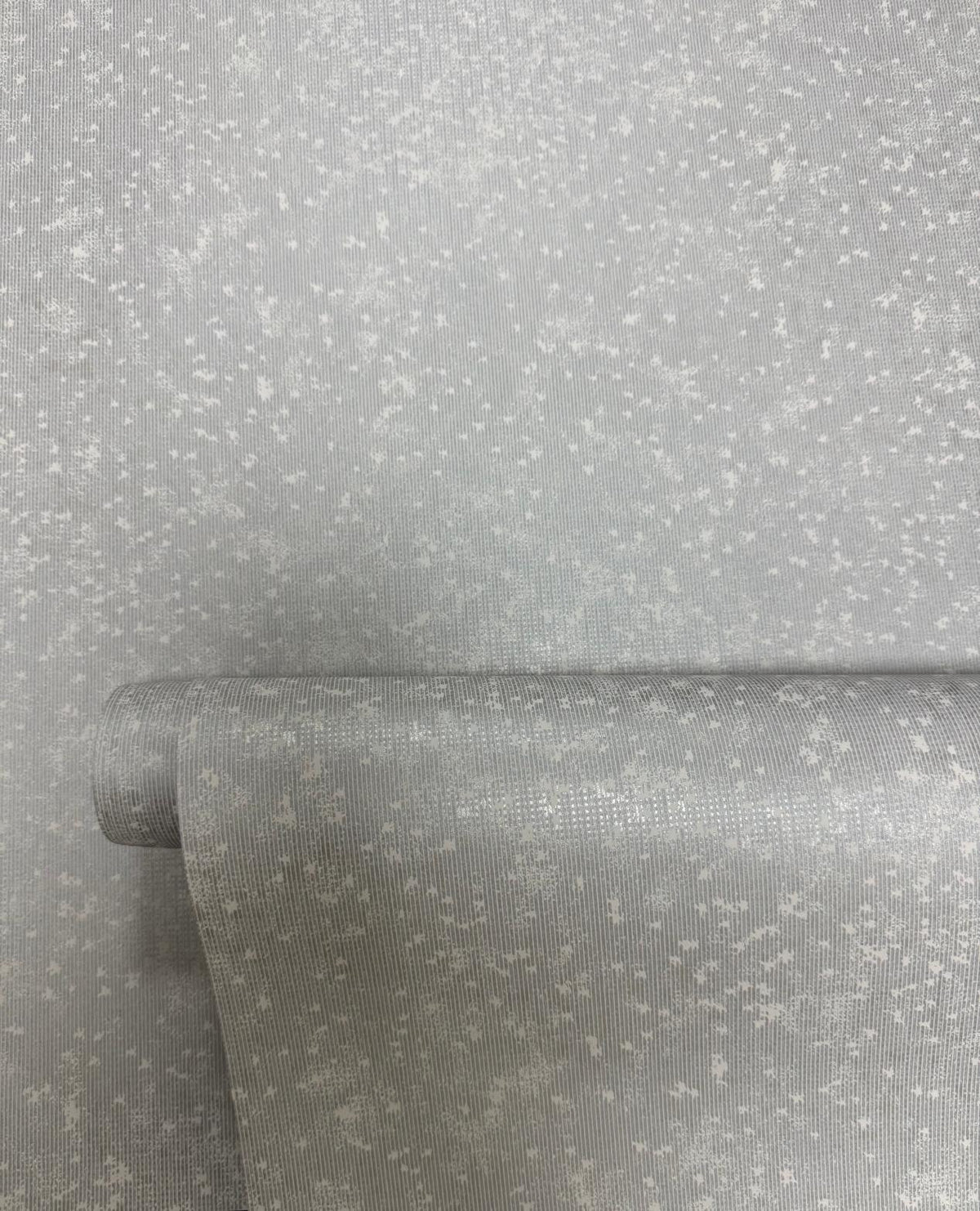Worn Pinstripe Silver Grey / Beige New Touch Wallpaper by Galerie — roll shot