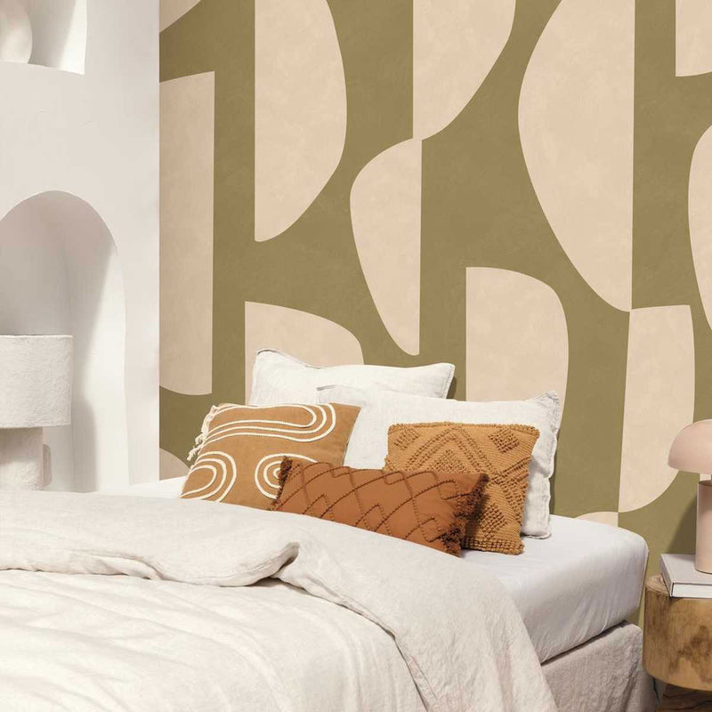 OGN106097005 Totem Vert Kaki Small Panel Origine Wallpaper by Caselio