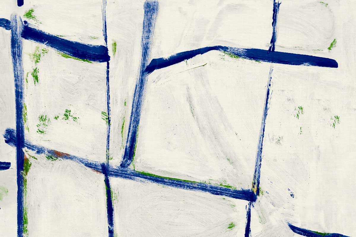 Ocean Squares Vinyl Ultramarine Wallpaper by Christopher Farr Cloth
