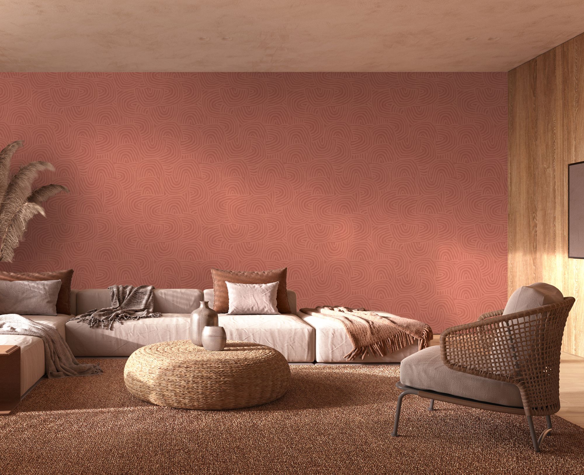 GHS50129W Venation Rust Wallpaper by Ohpopsi