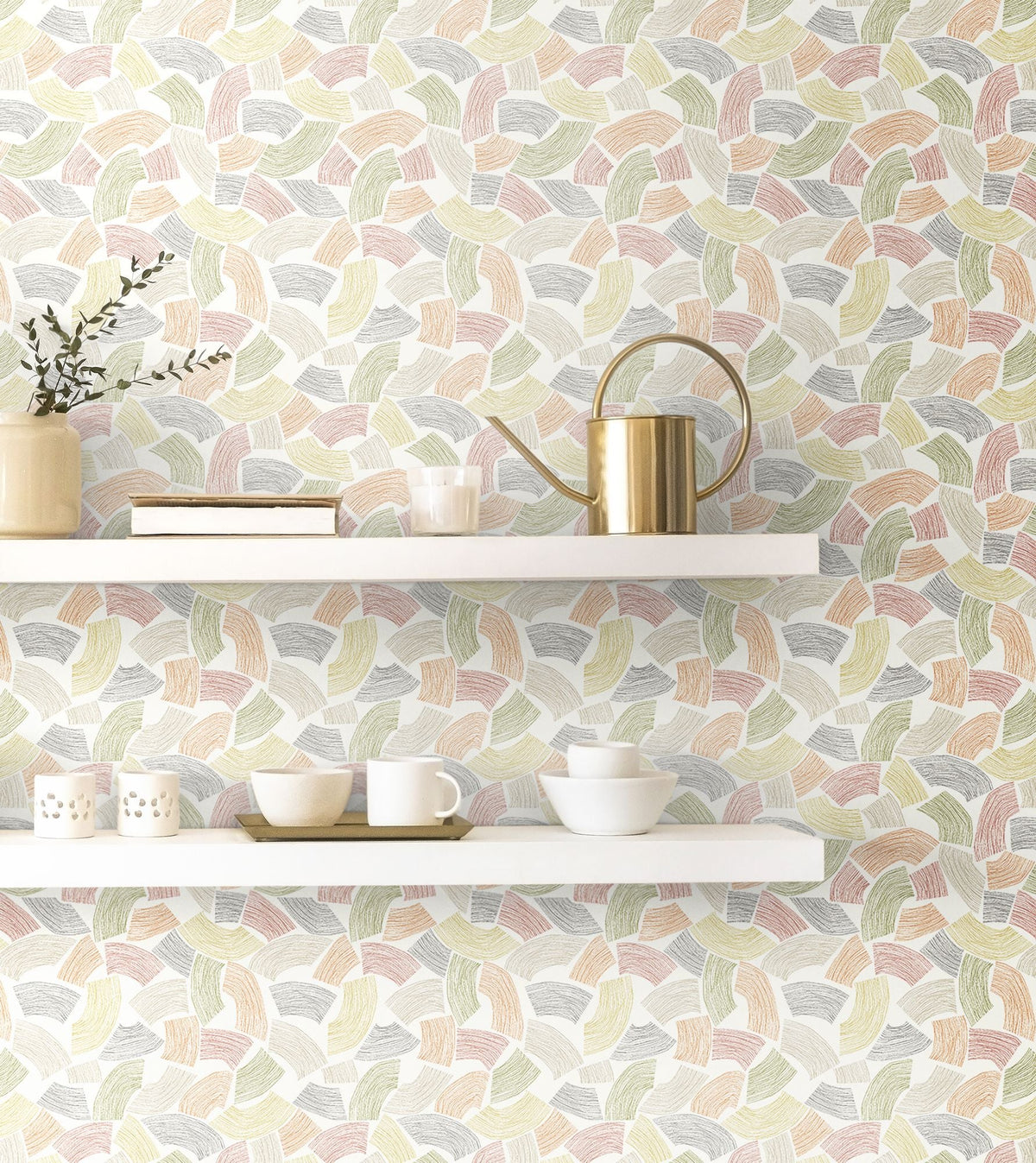 Elements Bark & Sage Glasshouse Wallpaper by Ohpopsi