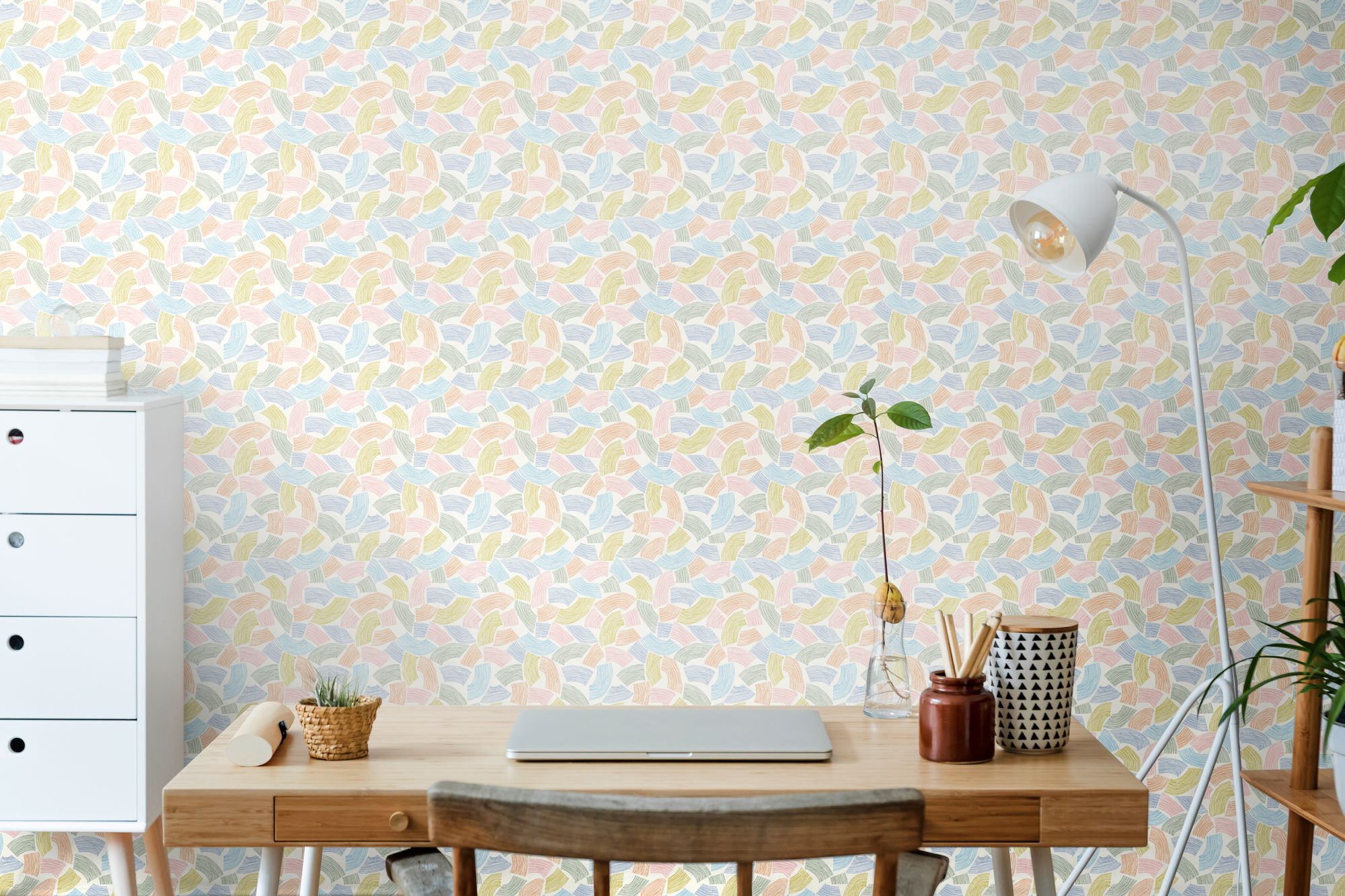 GHS50158W Elements Coral Pastel Wallpaper by Ohpopsi