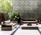 GHS50107W Leaf Boogie Charcoal Mix Wallpaper by Ohpopsi