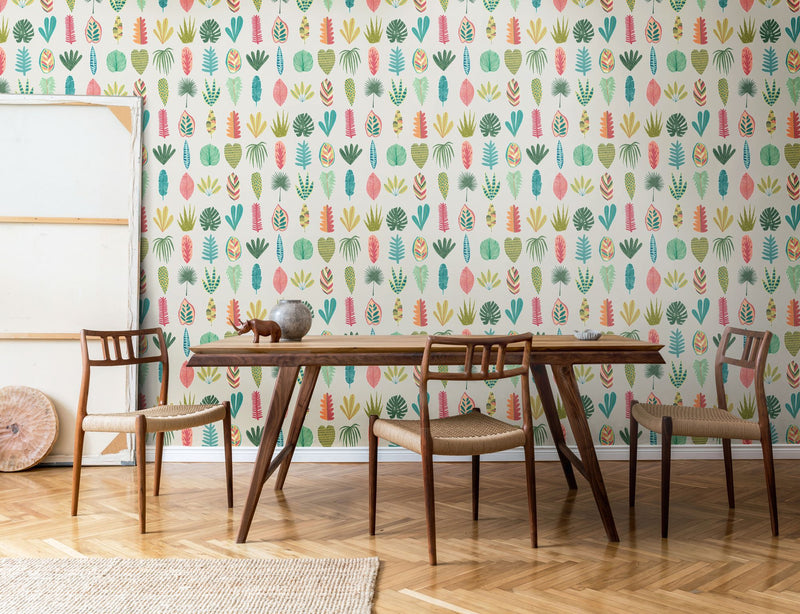 GHS50108W Leaf Boogie Tropical Mix Wallpaper by Ohpopsi