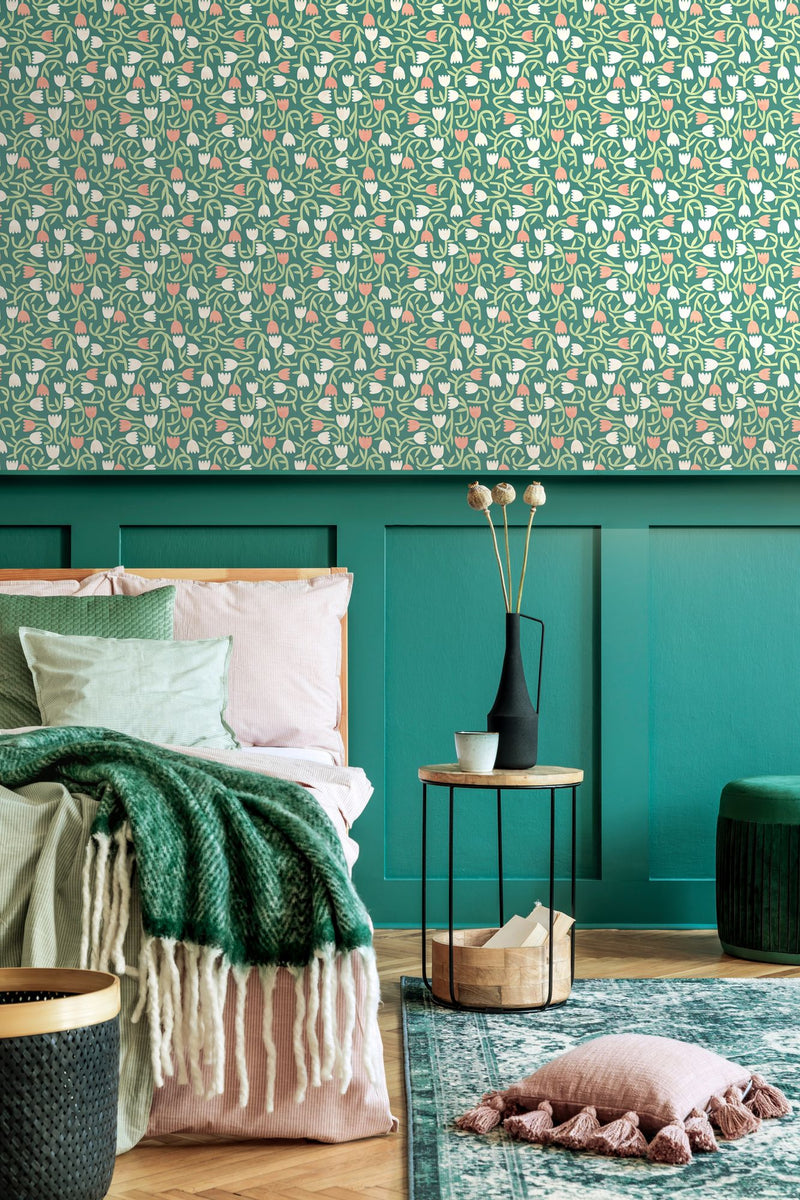 GHS50138W Tiny Tulip Forest Wallpaper by Ohpopsi