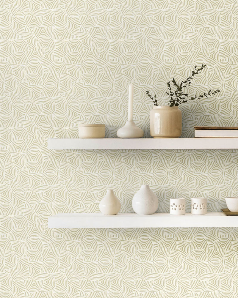GHS50126W Venation Mini Sage Wallpaper by Ohpopsi