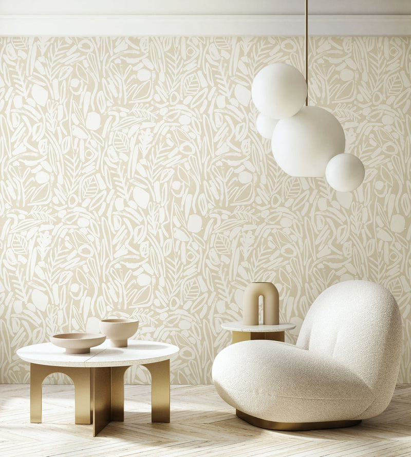 GHS50141W Verdure Linen Wallpaper by Ohpopsi