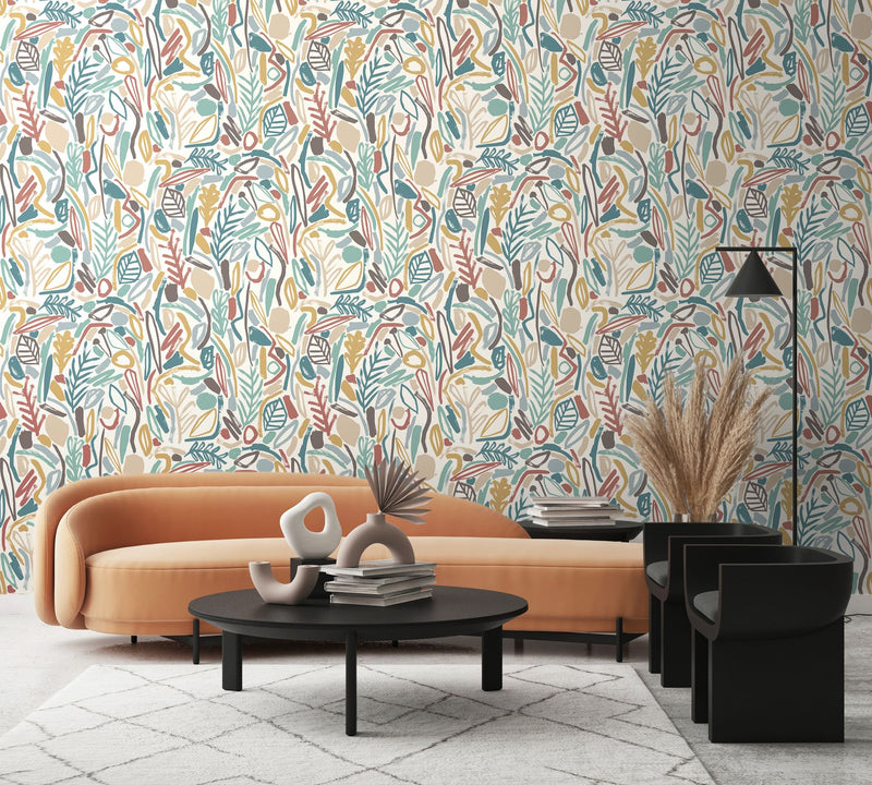 GHS50148W Verdure Teal & Cinnamon Wallpaper by Ohpopsi