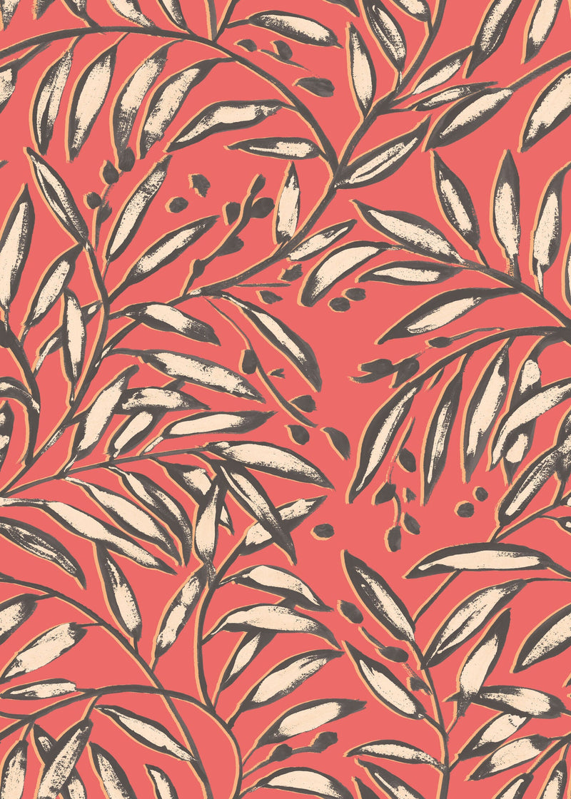 RON50114W Lorena Vine Candy Apple Wallpaper by Ohpopsi