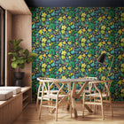 RON50118W Lush Leaves Midnight Garden Wallpaper by Ohpopsi