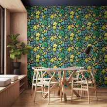 RON50118W Lush Leaves Midnight Garden Wallpaper by Ohpopsi