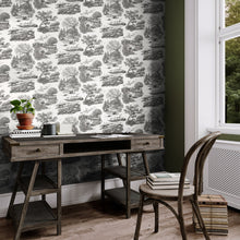 RON50125W Eve Toile Noir Wallpaper by Ohpopsi
