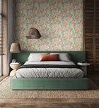 RON50130W Emily Rose Mint & Peach Wallpaper by Ohpopsi