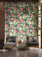 RON50134W Emily Rose Ebony Citrus Wallpaper by Ohpopsi