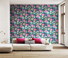 RON50135W Emily Rose Cornflower Mix Wallpaper by Ohpopsi