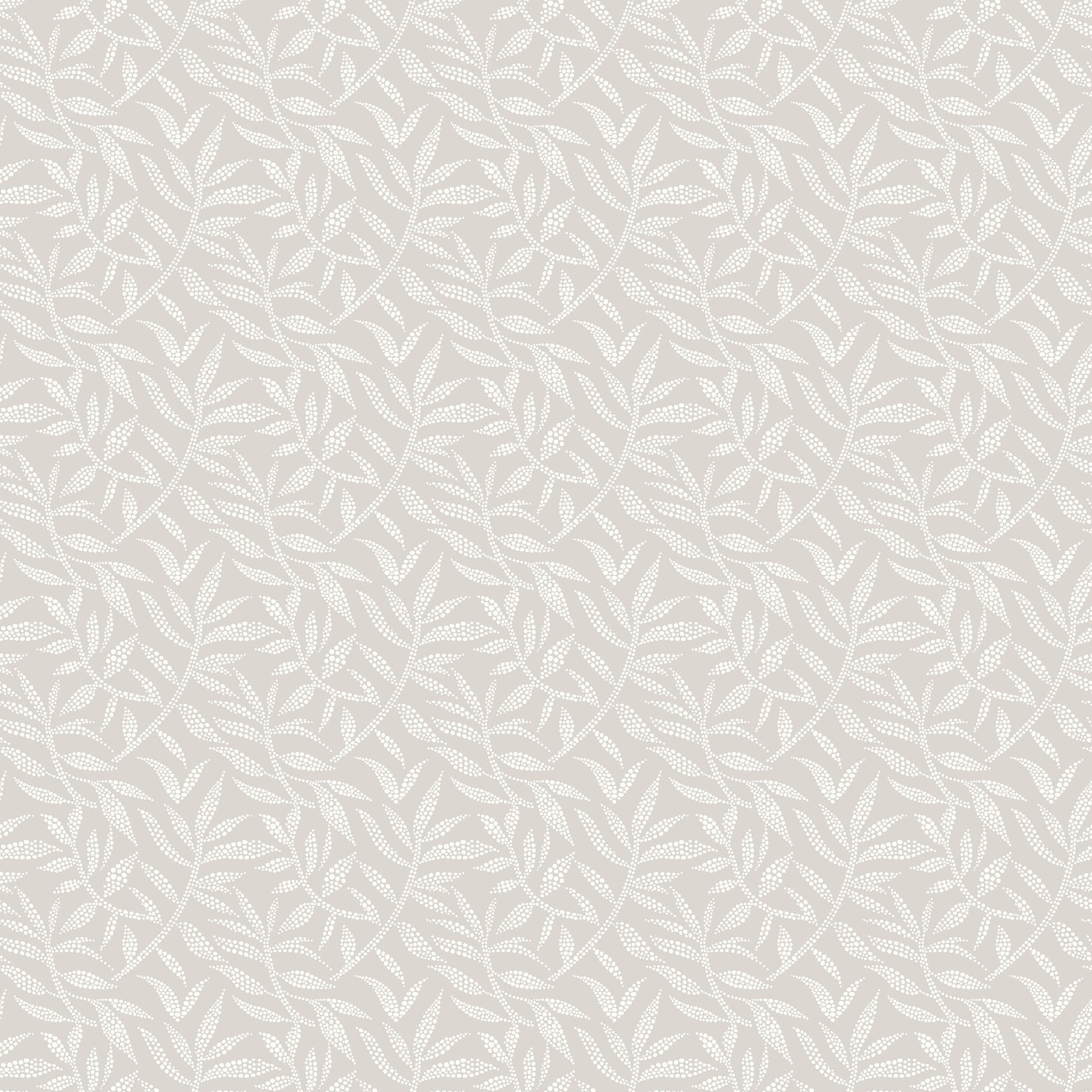 RON50138W Dotty Leaf Silver Wallpaper by Ohpopsi
