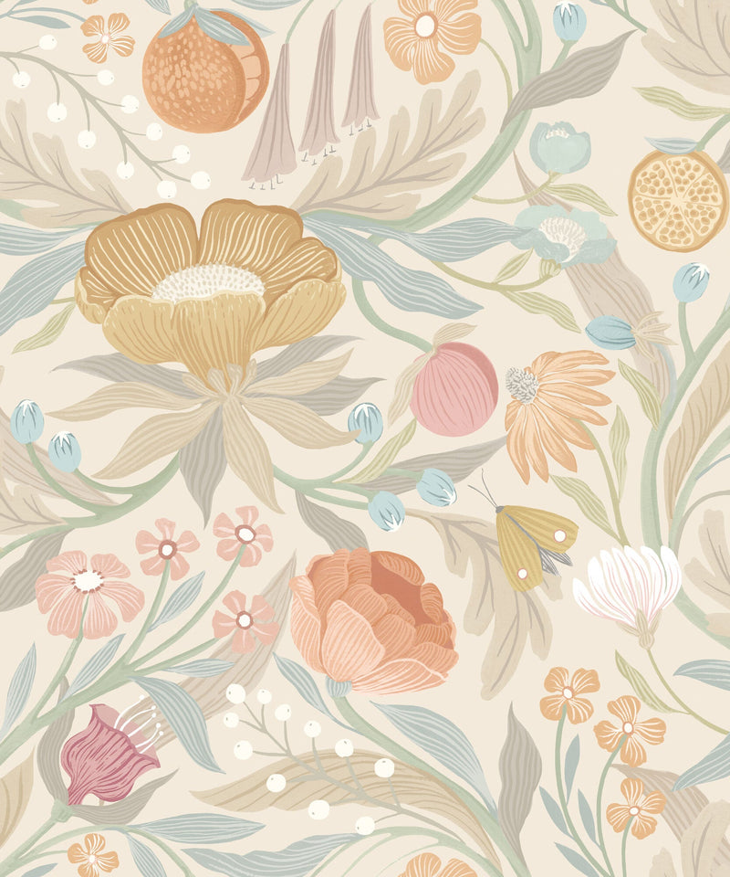 RON50151W Clementine Chalk & Parchment Wallpaper by Ohpopsi