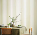 SIS50112W Ticking Stripe Asparagus Wallpaper by Ohpopsi