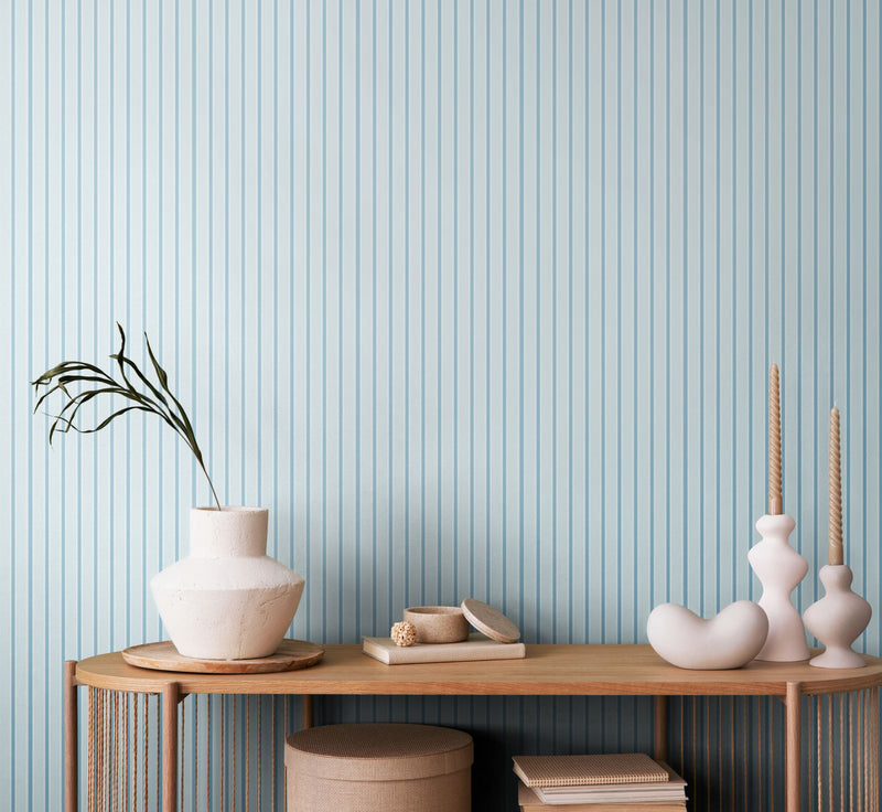 SIS50117W Ticking Stripe Wedgewood Wallpaper by Ohpopsi