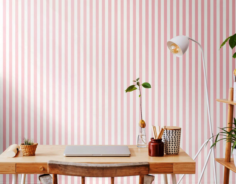 SIS50121W Candy Stripe Rose Wallpaper by Ohpopsi