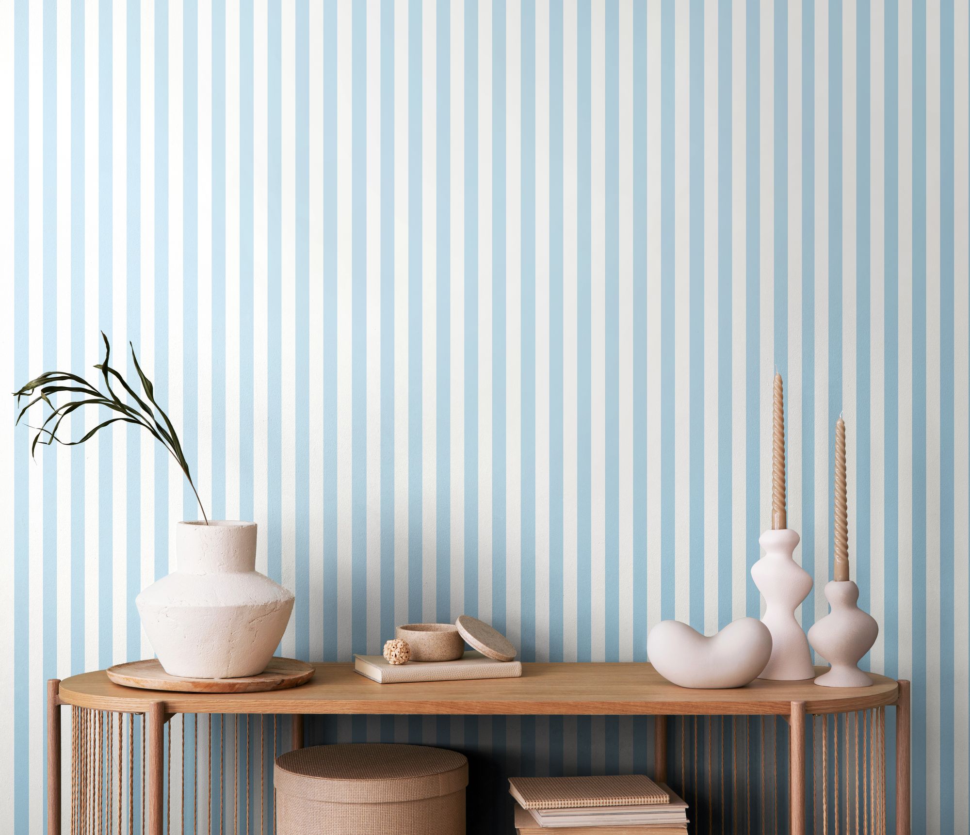 SIS50122W Candy Stripe Baby Blue Wallpaper by Ohpopsi