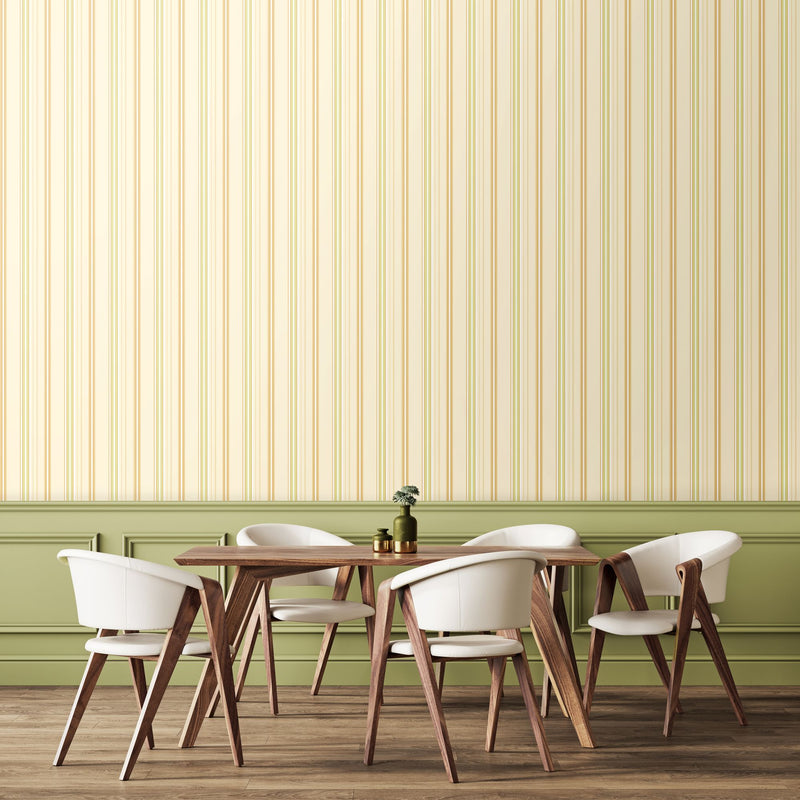 SIS50128W Ribbon Mix Stripe Pear Wallpaper by Ohpopsi