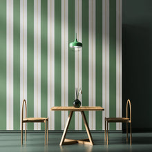 SIS50140W Wide Multi Stripe Moss Wallpaper by Ohpopsi