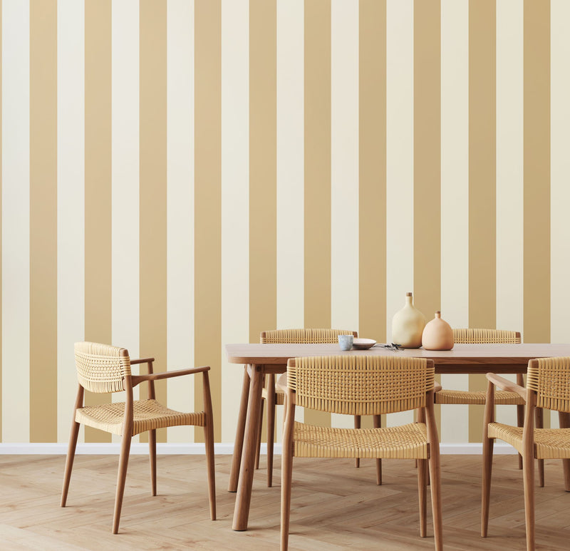 SIS50148W Wide Stripe Sand Wallpaper by Ohpopsi