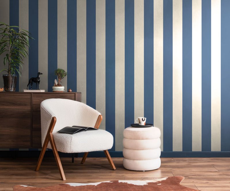 SIS50149W Wide Stripe Ink Wallpaper by Ohpopsi