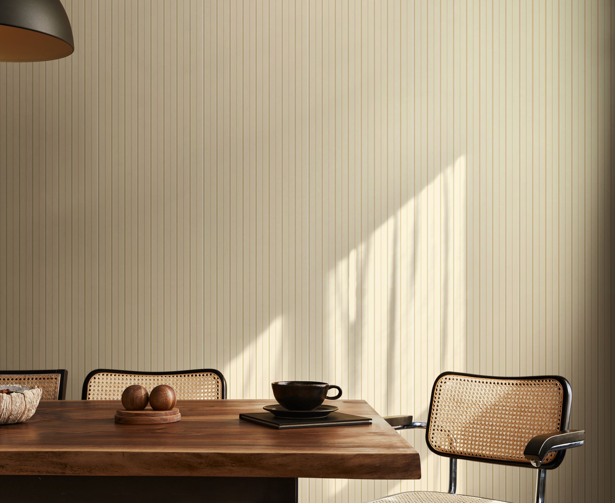SIS50157W Thread Stripe Flax Wallpaper by Ohpopsi