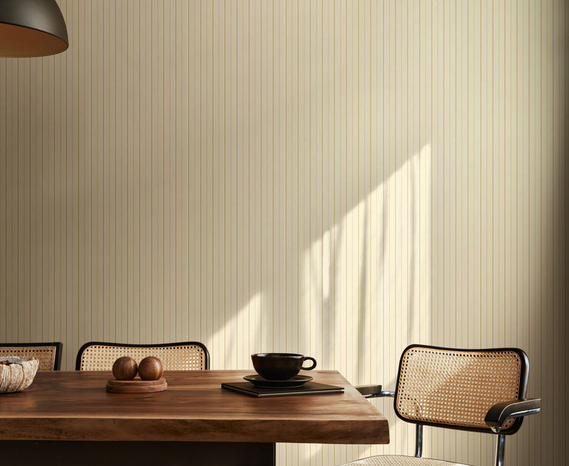 SIS50157W Thread Stripe Flax Wallpaper by Ohpopsi