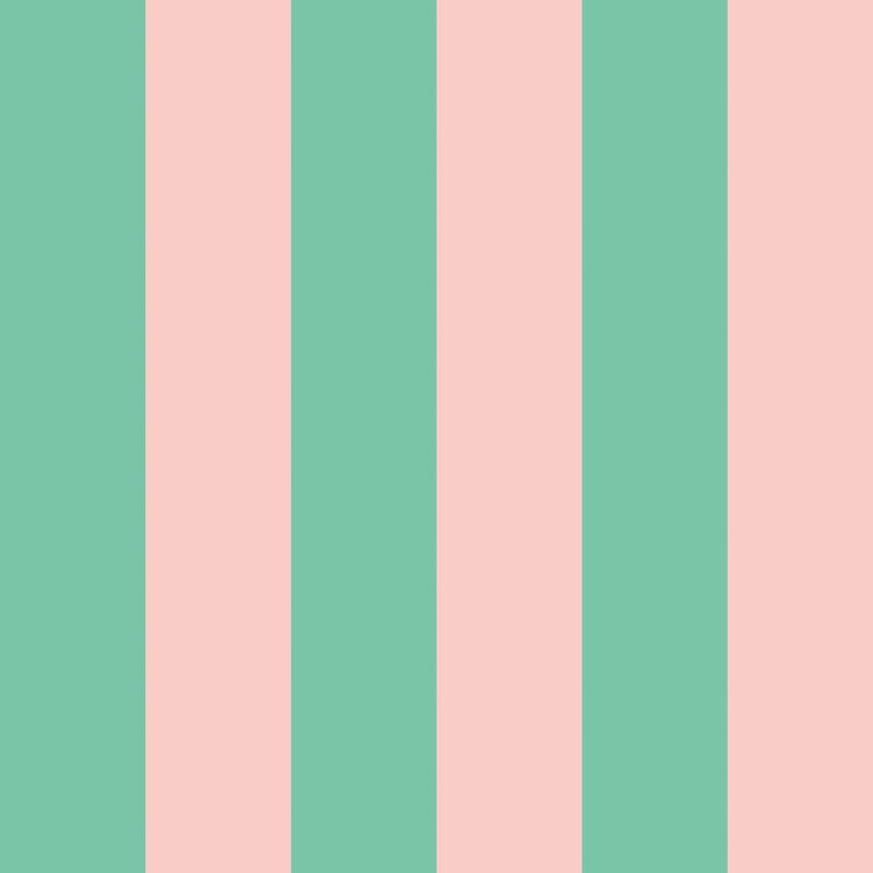 STR50115W Bloc Stripe Jade Blossom Wallpaper by Ohpopsi
