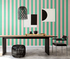STR50115W Bloc Stripe Jade Blossom Wallpaper by Ohpopsi