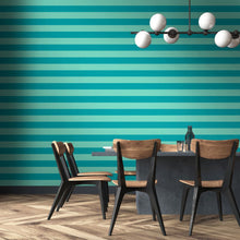 STR50117W Bloc Stripe Rich Teal Wallpaper by Ohpopsi