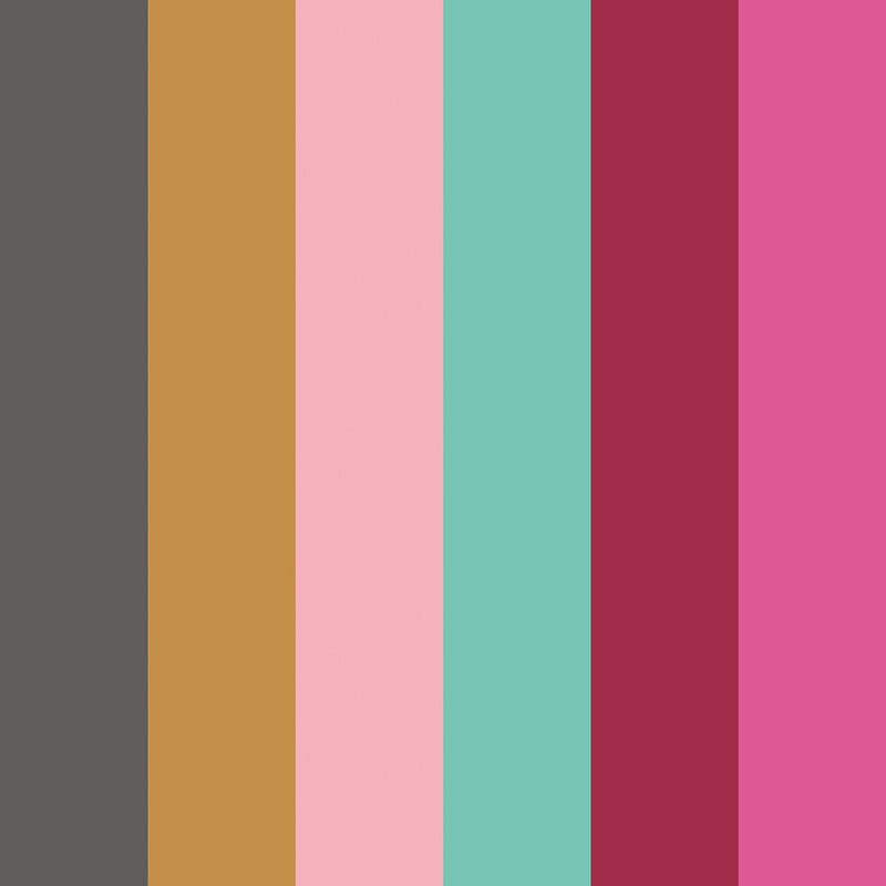STR50122W Rainbow Bloc Hot Magenta Wallpaper by Ohpopsi