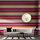 STR50122W Rainbow Bloc Hot Magenta Wallpaper by Ohpopsi