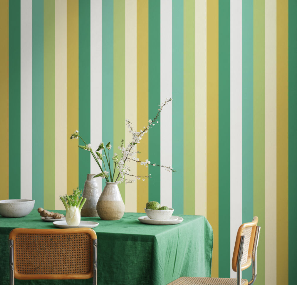 STR50127W Rainbow Bloc Pine Nut Wallpaper by Ohpopsi