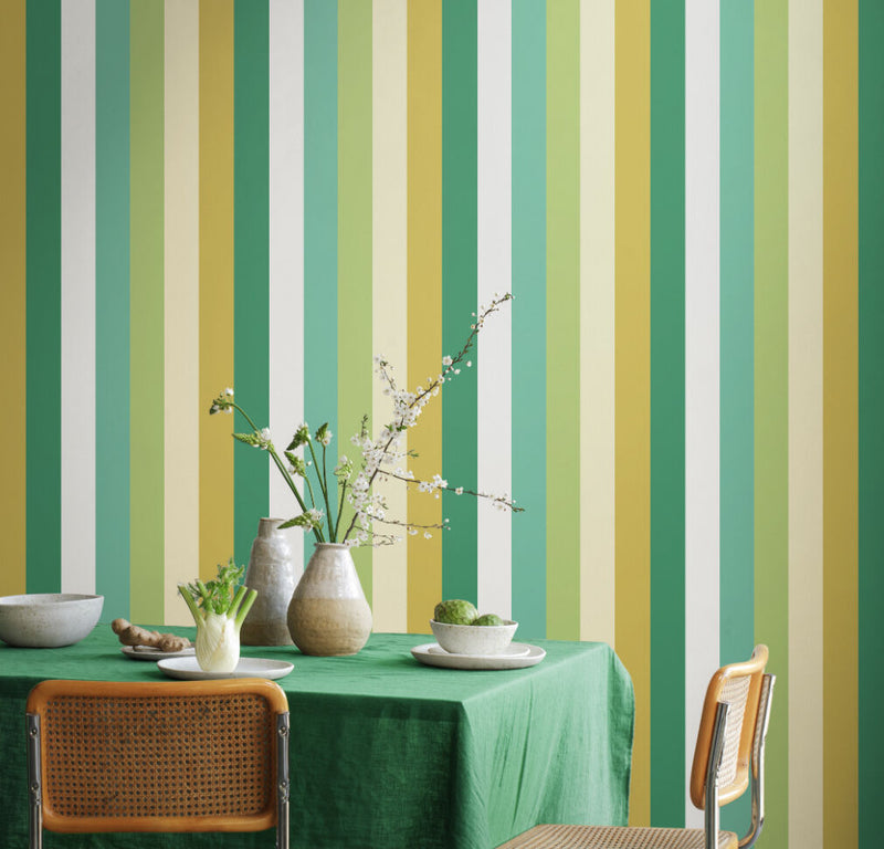 STR50127W Rainbow Bloc Pine Nut Wallpaper by Ohpopsi