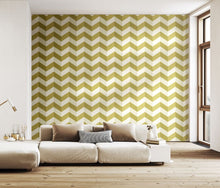 STR50129W Illusion Chevron Olive Twist Wallpaper by Ohpopsi