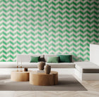 STR50130W Illusion Chevron Jade Twist Wallpaper by Ohpopsi